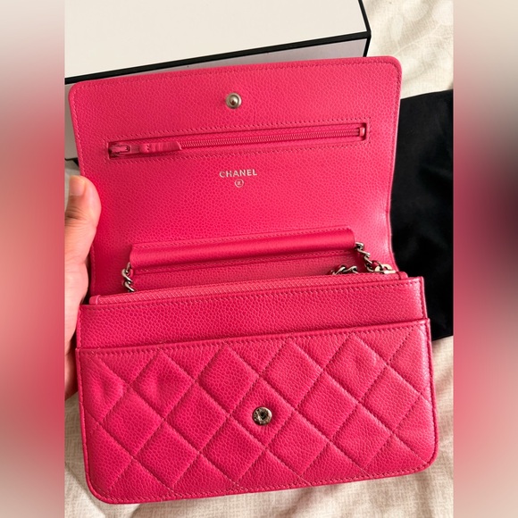 Chanel Wallet On Chain Pink Caviar Leather - Picture 8 of 14